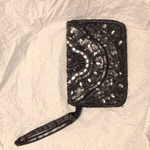 NWOT Elegant Black Sequin Clutch
